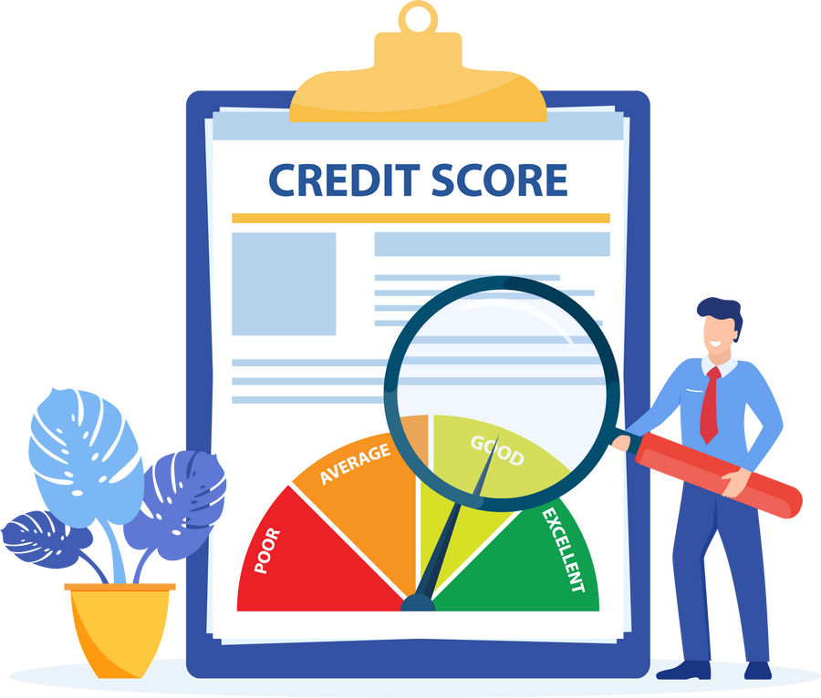 Credit report document concept.